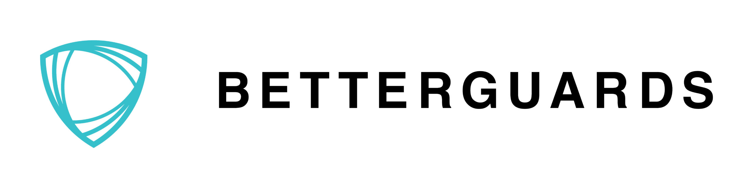 Ein türkisfarbenes, stilisiertes Schildsymbol erscheint links neben dem fetten, schwarzen Text BETTERGUARDS auf weißem Hintergrund.