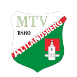 Ein schildförmiges Logo mit dem Schriftzug "MTV 1860" oben, "ALTLANDSBERG" in fetter, diagonaler Schrift und einem weißen Turm auf rotem Grund unten rechts, der den lebendigen Geist des Brandenburger Handballs in den Farben Grün, Weiß und Rot widerspiegelt.